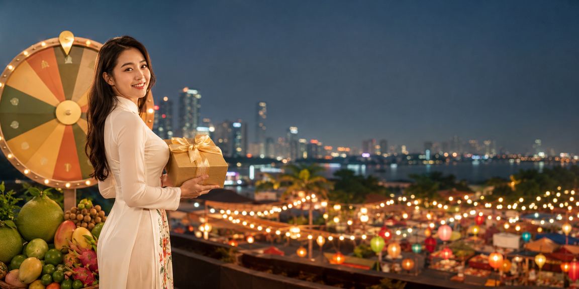 Không khí lễ hội may mắn tại chợ đêm vùng Mekong